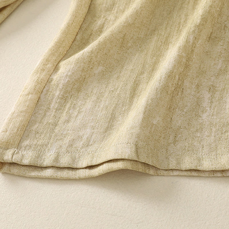 Buddha Stones Summer Plain Drawstring Zipper Design Women's Wide Leg Cotton Pants With Pockets - image 11