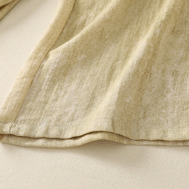 Buddha Stones Summer Plain Drawstring Zipper Design Women's Wide Leg Cotton Pants With Pockets - image 11