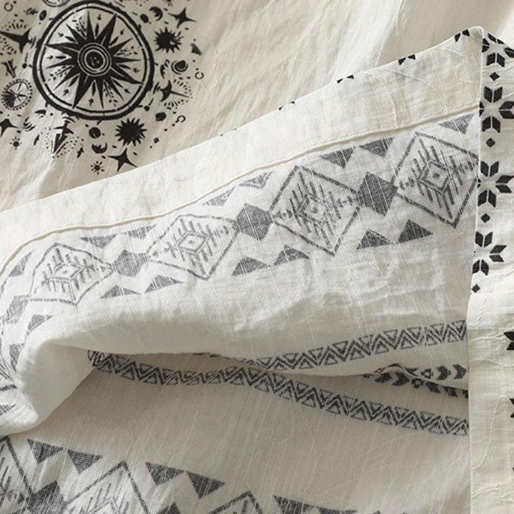 Buddha Stones Bohemian Printing Celestial Pattern Women's Wide Leg Cotton Pants With Pockets - image 11