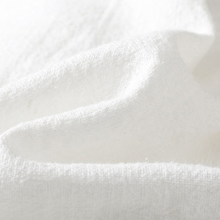 Buddha Stones Spring Solid Color Simple Hem Slit Design Cotton Linen Women's Shirt - image 16