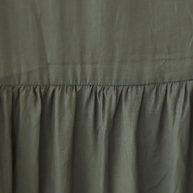 Buddha Stones Casual Plain Two-sided Style Dress Chiffon Midi Dress With Pockets - image 17