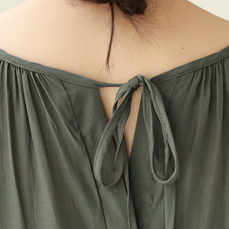 Buddha Stones Casual Plain Two-sided Style Dress Chiffon Midi Dress With Pockets - image 19