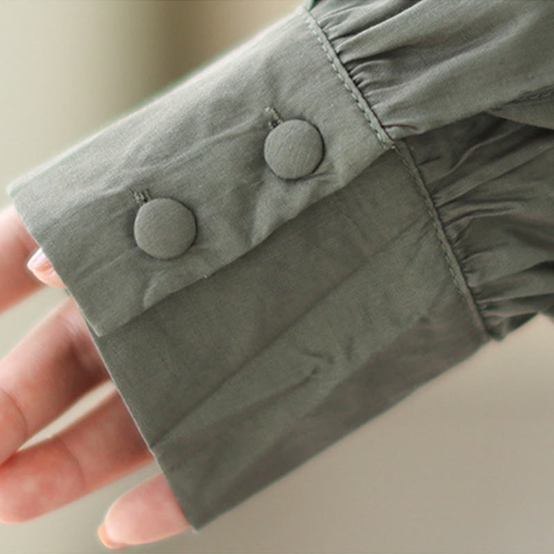 Buddha Stones Casual Plain Two-sided Style Dress Chiffon Midi Dress With Pockets - image 18