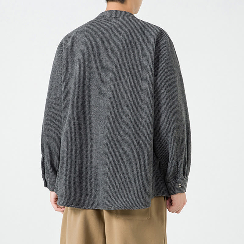 Buddha Stones Long Sleeve Frog-button Design Men's Cotton Jacket Shirt With Pockets - image 5