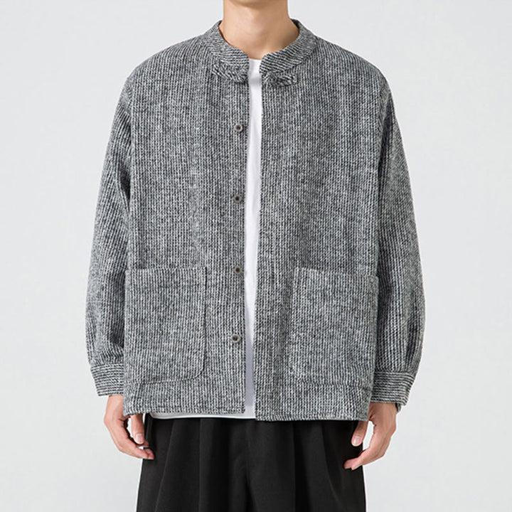 Buddha Stones Long Sleeve Frog-button Design Men's Cotton Jacket Shirt With Pockets - image 18