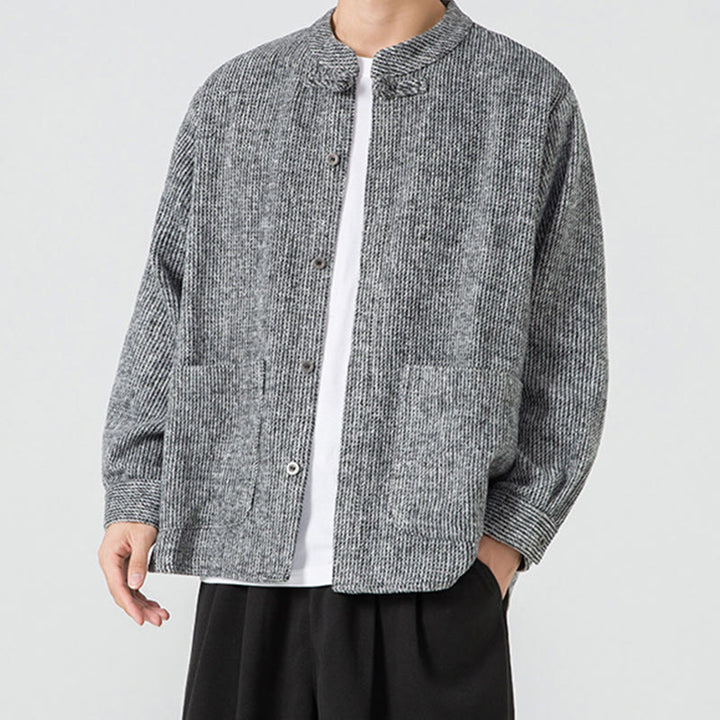 Buddha Stones Long Sleeve Frog-button Design Men's Cotton Jacket Shirt With Pockets - image 15