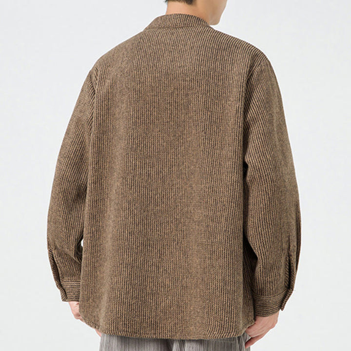 Buddha Stones Long Sleeve Frog-button Design Men's Cotton Jacket Shirt With Pockets - image 26