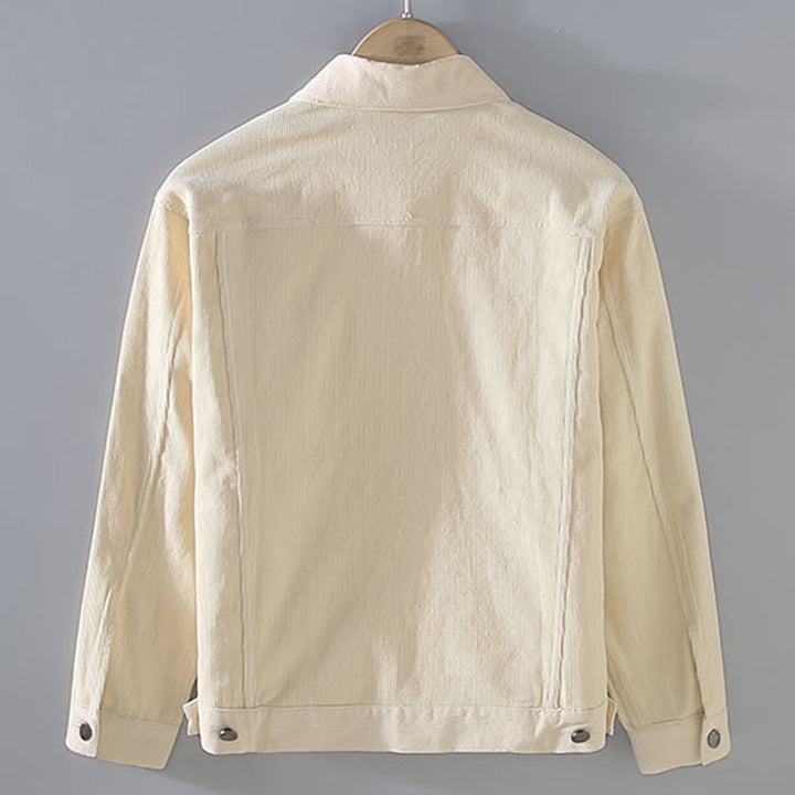 Buddha Stones Plain Long Sleeve Button Design Men's Cotton Jacket Shirt With Pockets - image 2