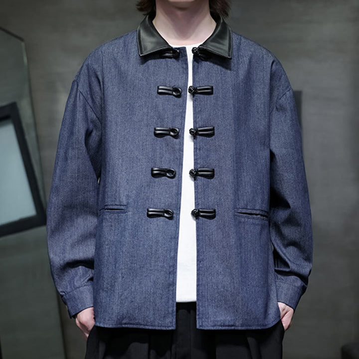 Buddha Stones Men's Frog-Button Cotton Long Sleeve Shirt With Pockets - image 3