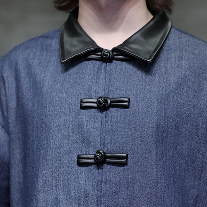 Buddha Stones Men's Frog-Button Cotton Long Sleeve Shirt With Pockets - image 12