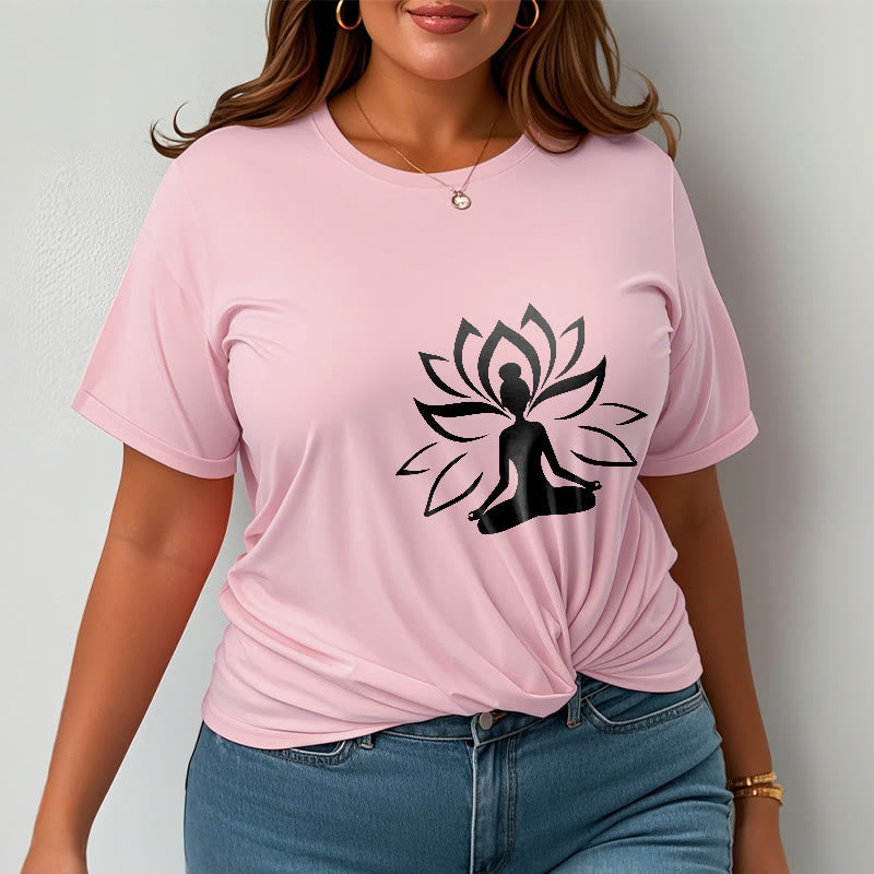 Buddha Stones Lotus Meditating Person Tee T-shirt - image 14