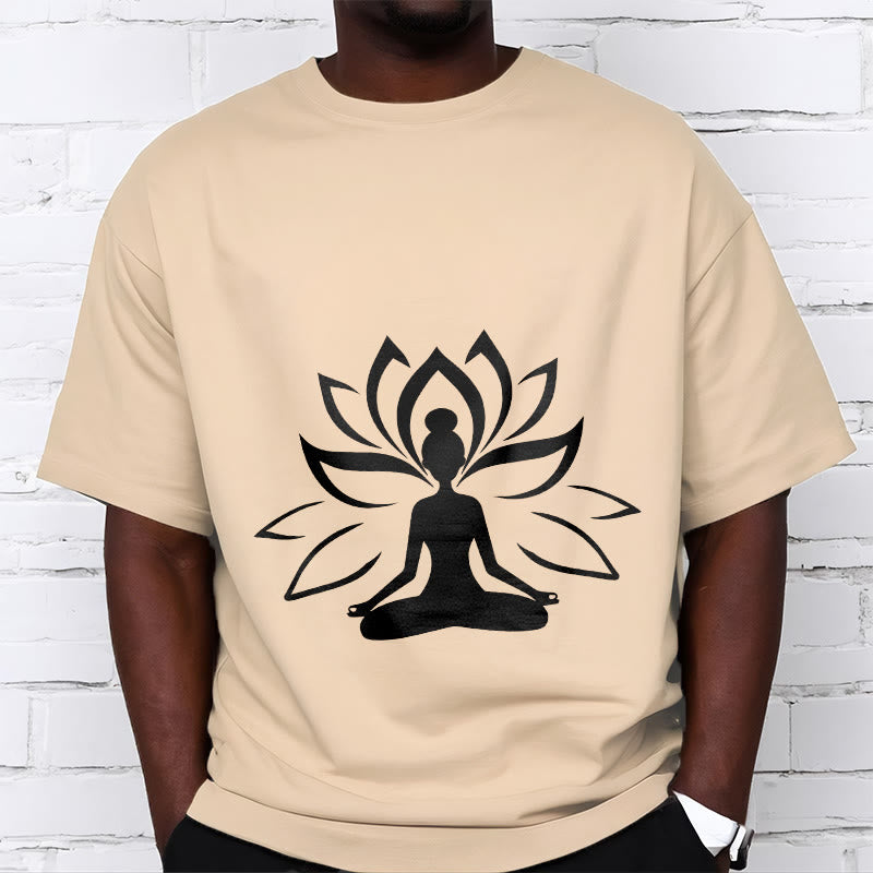 Buddha Stones Lotus Meditating Person Tee T-shirt - image 12
