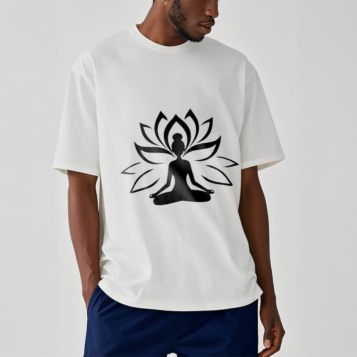 Buddha Stones Lotus Meditating Person Tee T-shirt - image 9