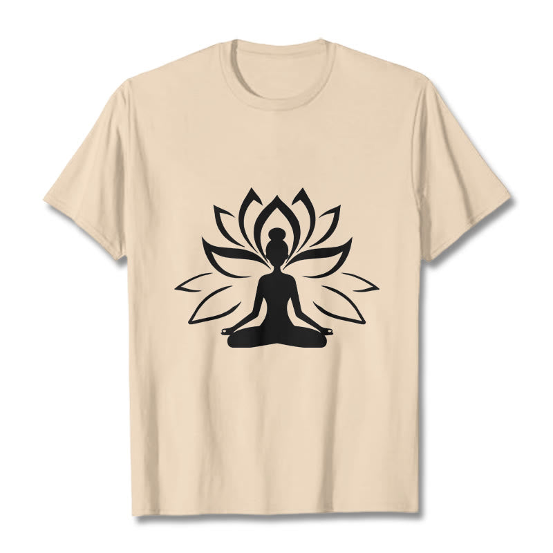Buddha Stones Lotus Meditating Person Tee T-shirt - Bisque - 2XL - image 11