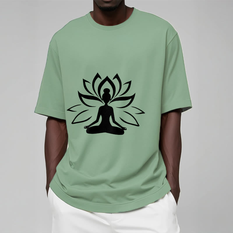 Buddha Stones Lotus Meditating Person Tee T-shirt - image 16