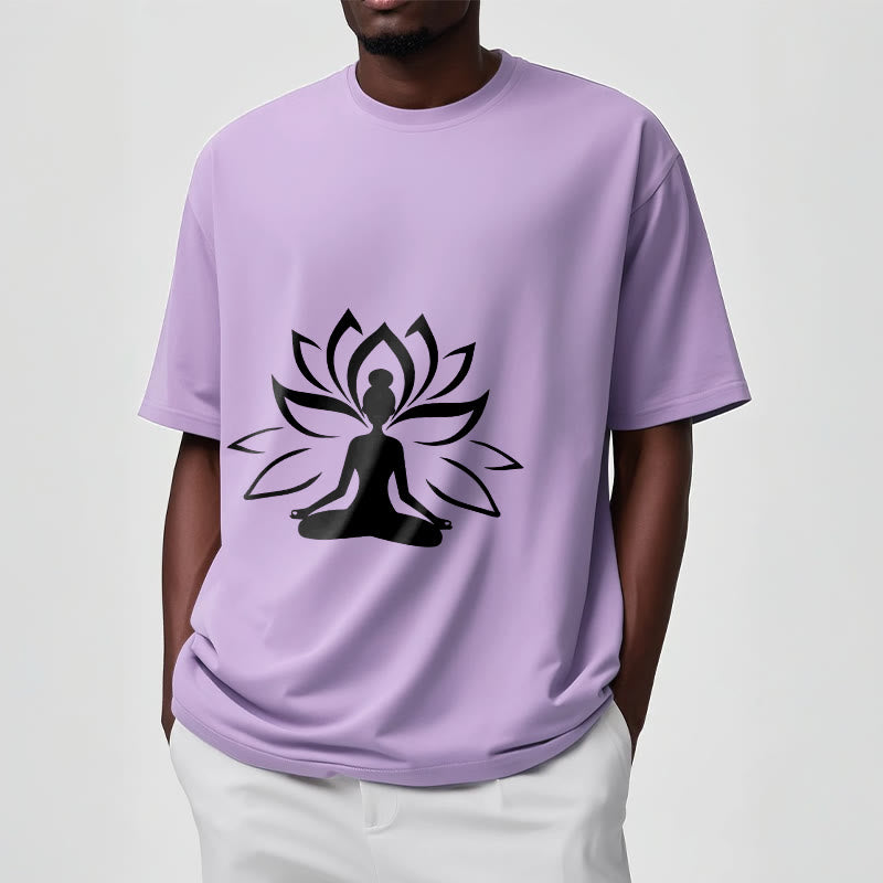 Buddha Stones Lotus Meditating Person Tee T-shirt - image 18