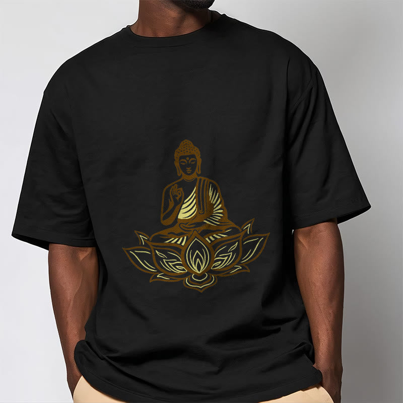 Buddha Stones Buddha Meditating In The Lotus Tee T-shirt - image 6