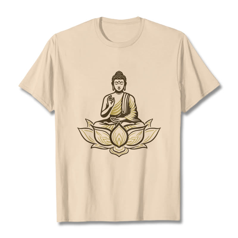 Buddha Stones Buddha Meditating In The Lotus Tee T-shirt - Bisque - 2XL - image 9