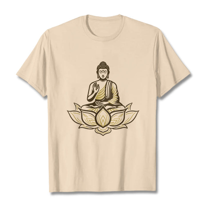 Buddha Stones Buddha Meditating In The Lotus Tee T-shirt - Bisque - 2XL - image 9