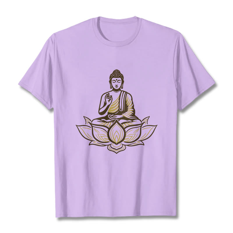 Buddha Stones Buddha Meditating In The Lotus Tee T-shirt - Plum - 2XL - image 17
