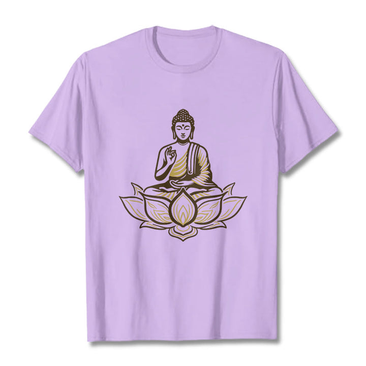 Buddha Stones Buddha Meditating In The Lotus Tee T-shirt - Plum - 2XL - image 17