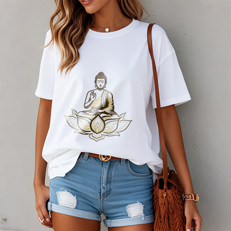 Buddha Stones Buddha Meditating In The Lotus Tee T-shirt - image 3
