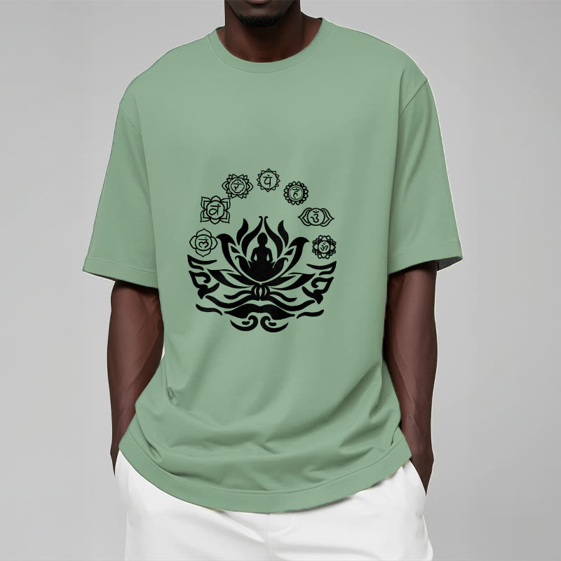 Buddha Stones OM Symbol Sanskrit Mantras Buddha Lotus Flower Design Tee T-shirt - image 19