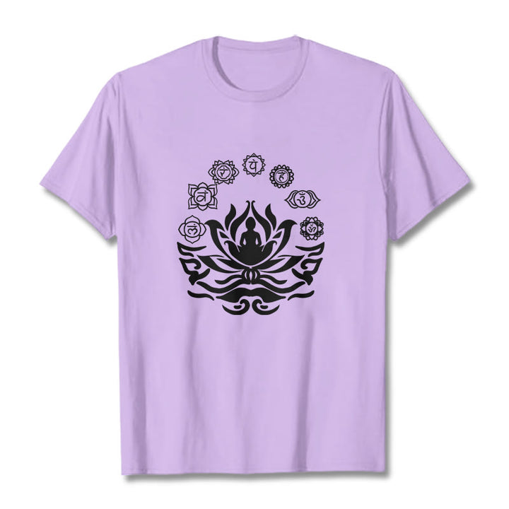 Buddha Stones OM Symbol Sanskrit Mantras Buddha Lotus Flower Design Tee T-shirt - Plum - 2XL - image 14
