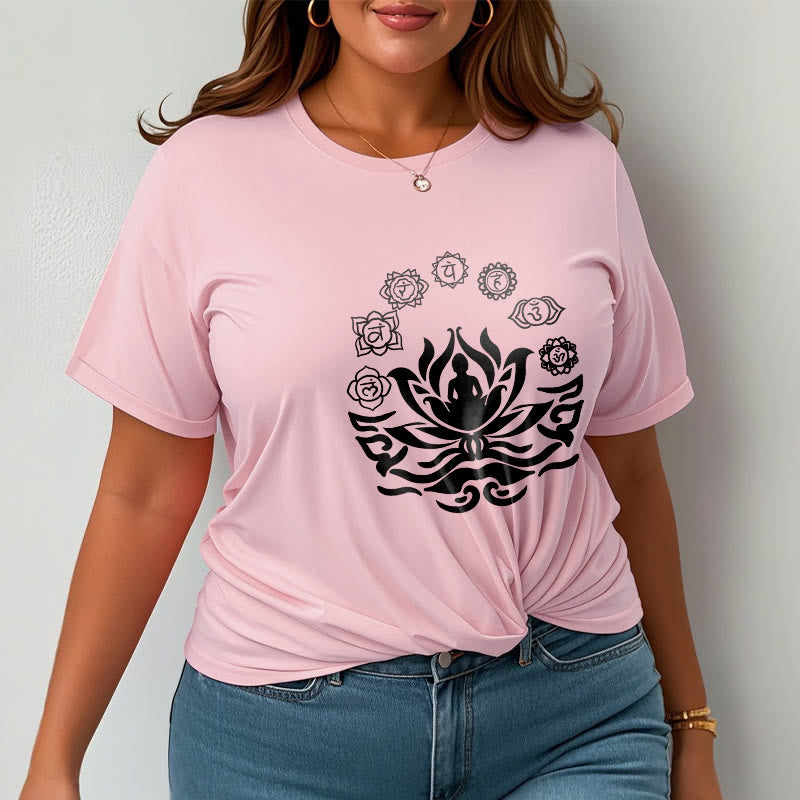 Buddha Stones OM Symbol Sanskrit Mantras Buddha Lotus Flower Design Tee T-shirt - image 17