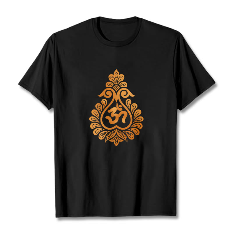 Buddha Stones Gourd OM Symbol Design Tee T-shirt - Black - 2XL - image 5