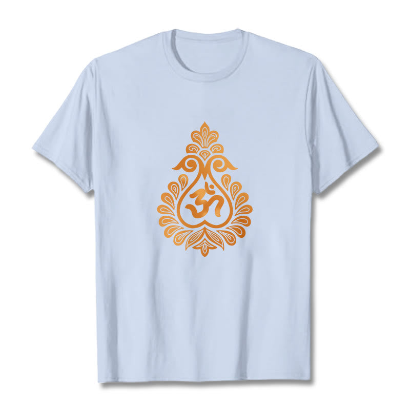 Buddha Stones Gourd OM Symbol Design Tee T-shirt - LightCyan - 2XL - image 11