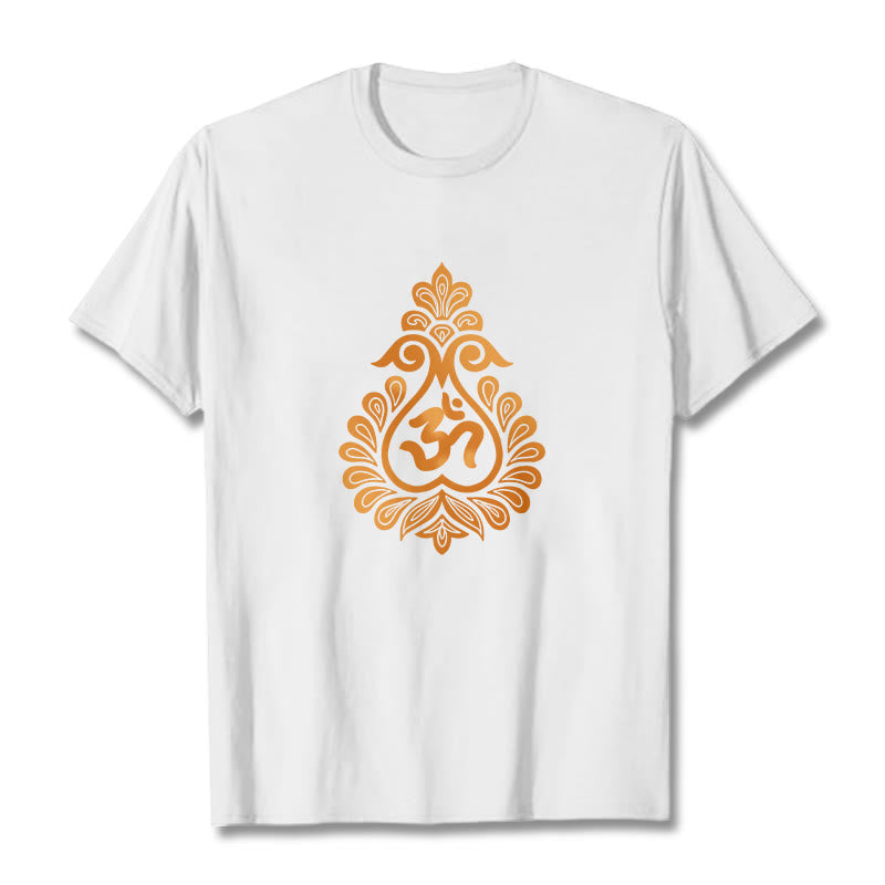 Buddha Stones Gourd OM Symbol Design Tee T-shirt - White - 2XL - image 1