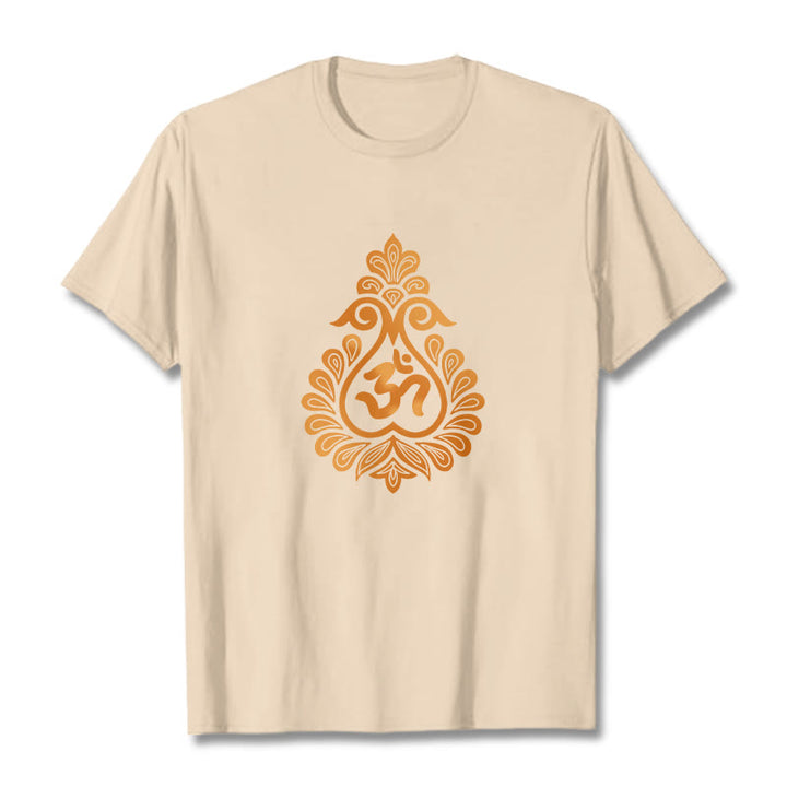 Buddha Stones Gourd OM Symbol Design Tee T-shirt - Bisque - 2XL - image 12