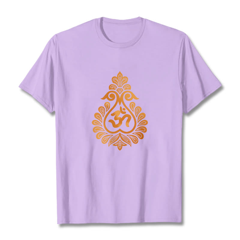 Buddha Stones Gourd OM Symbol Design Tee T-shirt - Plum - 2XL - image 14