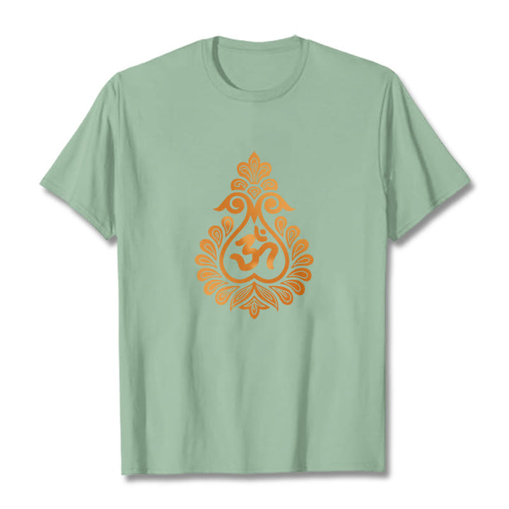Buddha Stones Gourd OM Symbol Design Tee T-shirt - PaleGreen - 2XL - image 18