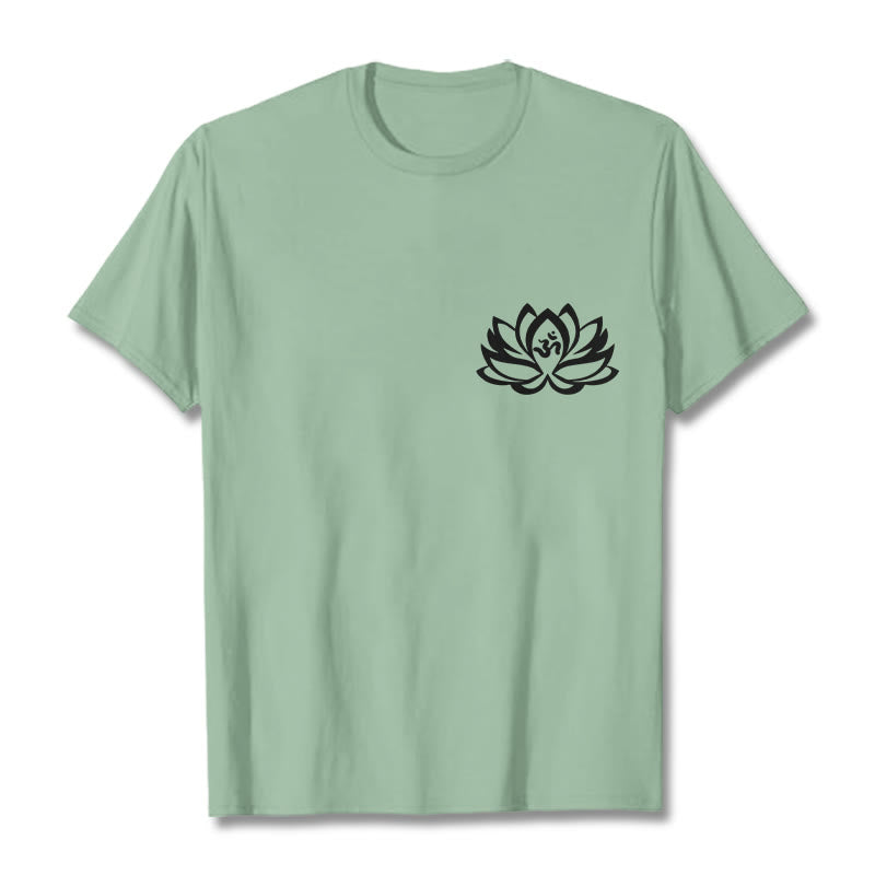 Buddha Stones Lotus Flower OM Symbol Design Tee T-shirt - PaleGreen - 2XL - image 18