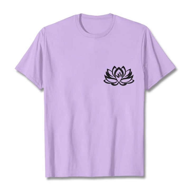 Buddha Stones Lotus Flower OM Symbol Design Tee T-shirt - Plum - 2XL - image 14