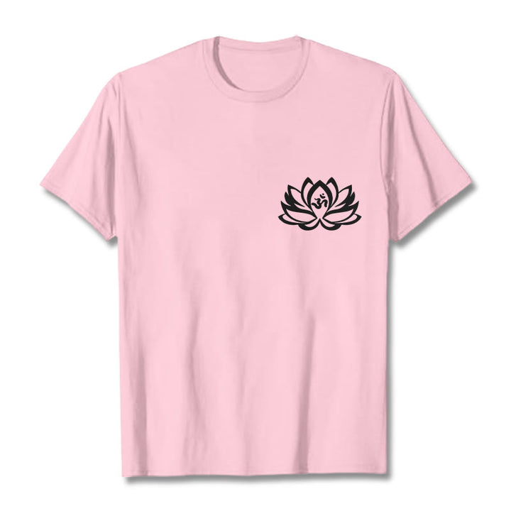 Buddha Stones Lotus Flower OM Symbol Design Tee T-shirt - LightPink - 2XL - image 16