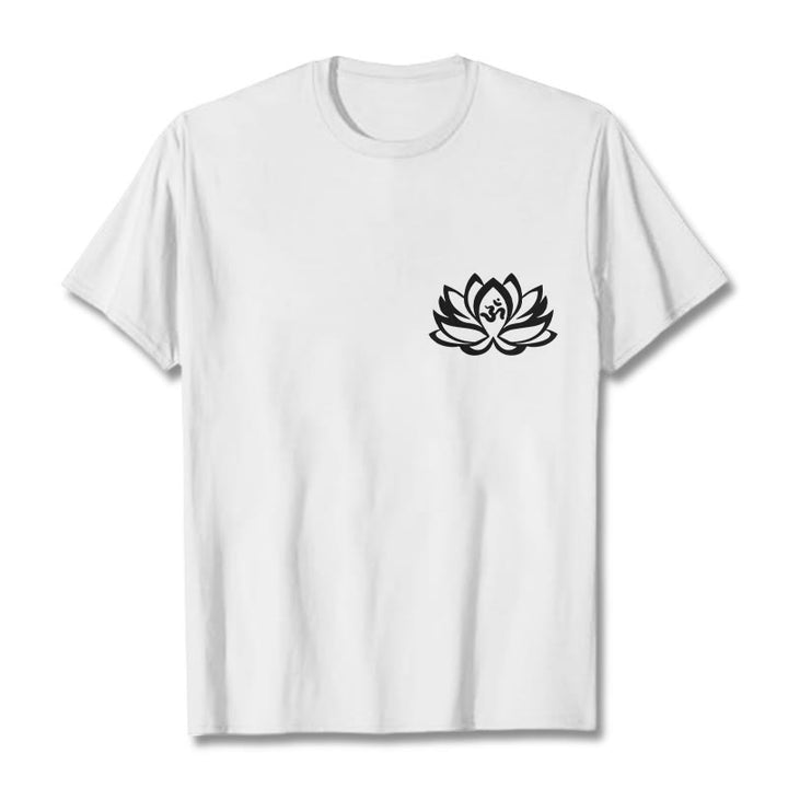 Buddha Stones Lotus Flower OM Symbol Design Tee T-shirt - White - 2XL - image 8