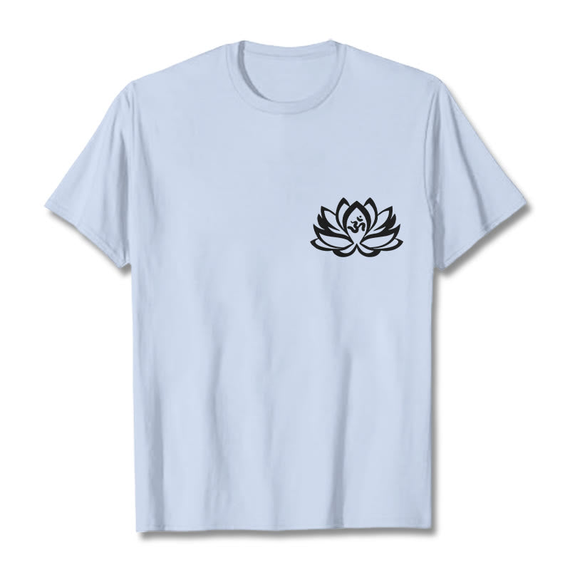 Buddha Stones Lotus Flower OM Symbol Design Tee T-shirt - LightCyan - 2XL - image 11