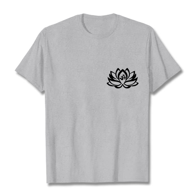 Buddha Stones Lotus Flower OM Symbol Design Tee T-shirt - LightGrey - 2XL - image 20