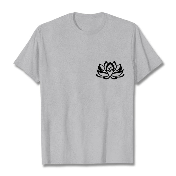 Buddha Stones Lotus Flower OM Symbol Design Tee T-shirt - LightGrey - 2XL - image 20
