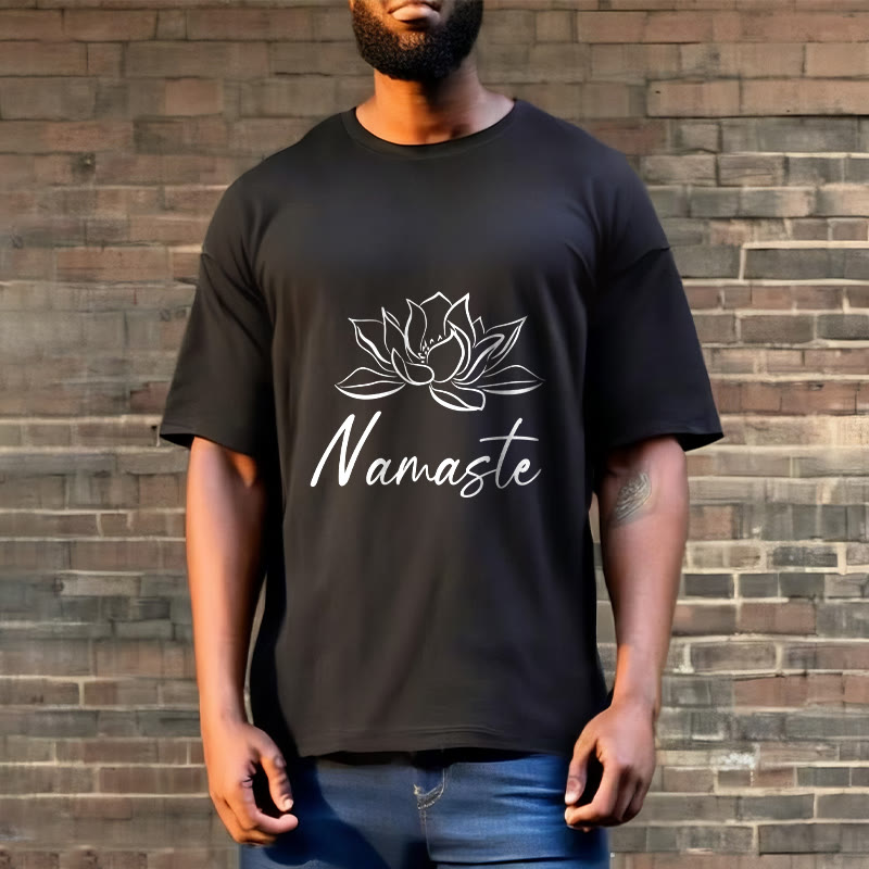 Buddha Stones Simple Lotus Flower Namaste Meditation Cotton Tee T-shirt - image 4