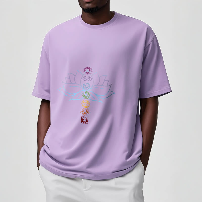 Buddha Stones Pastel Hues Lotus Flower Chakra Symbols Meditation Cotton Tee T-shirt - image 18