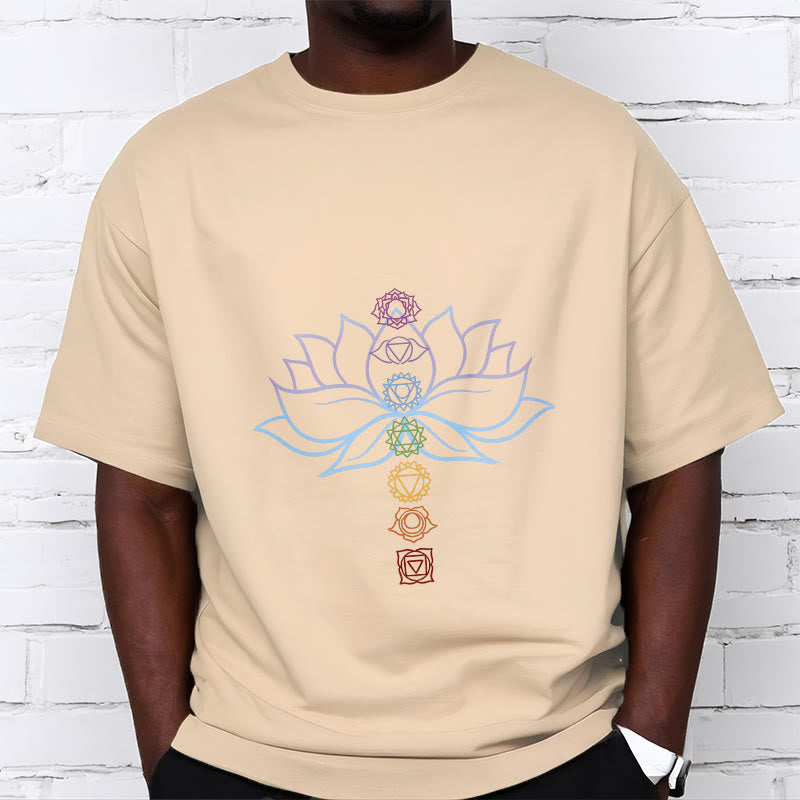 Buddha Stones Pastel Hues Lotus Flower Chakra Symbols Meditation Cotton Tee T-shirt - image 10
