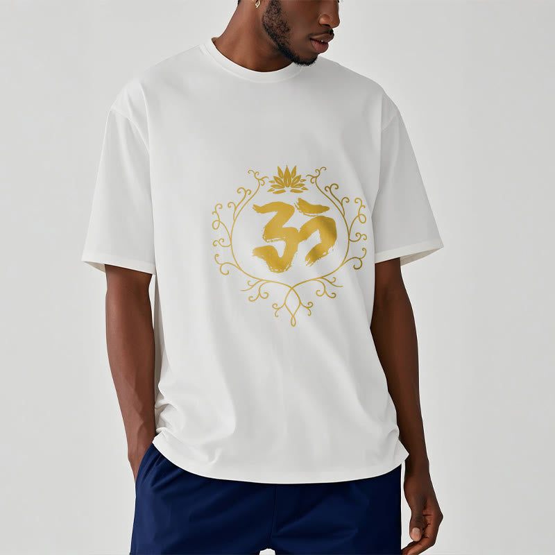 Buddha Stones Om Lotus Flower Vine Pattern Meditation Cotton Tee T-shirt - image 8