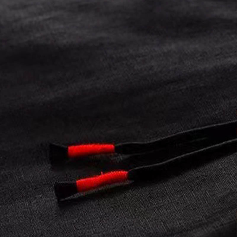 Buddha Stones Casual Solid Color One Button Cotton Women's Wide Leg Pants With Pockets - image 9