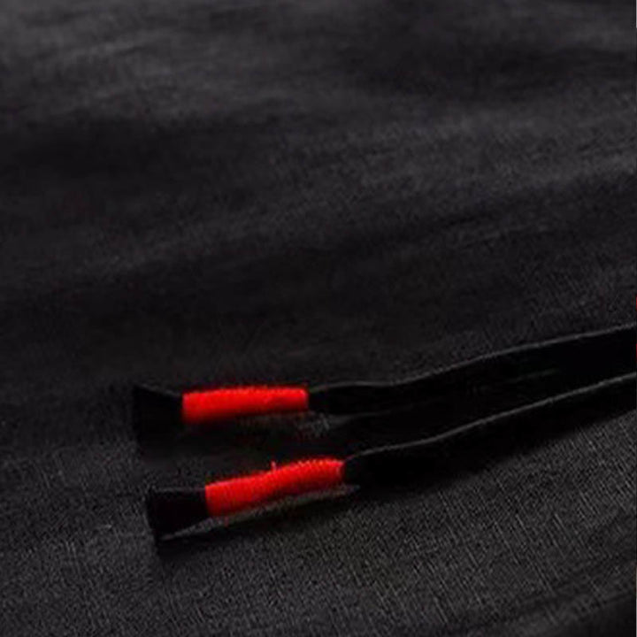 Buddha Stones Casual Solid Color One Button Cotton Women's Wide Leg Pants With Pockets - image 9