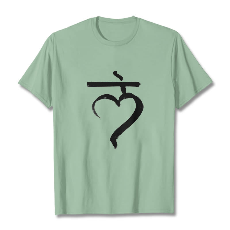 Buddha Stones Casual Lam Mantra Sanskrit Cotton Tee T-shirt - PaleGreen - 2XL - image 15