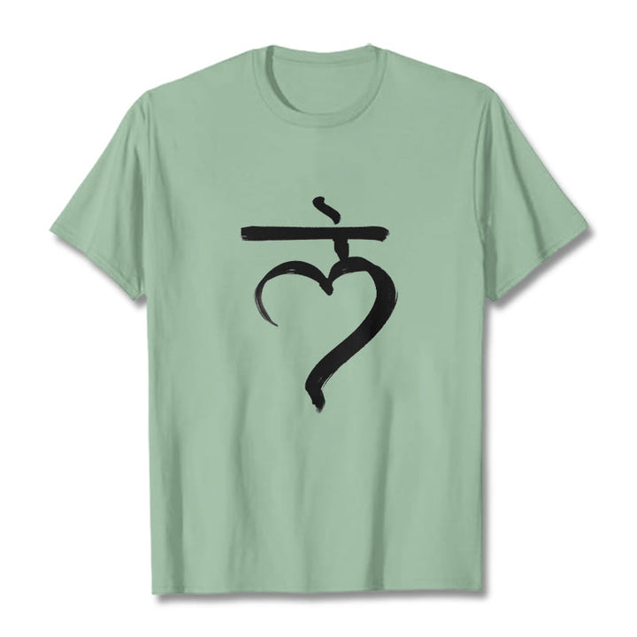 Buddha Stones Casual Lam Mantra Sanskrit Cotton Tee T-shirt - PaleGreen - 2XL - image 15